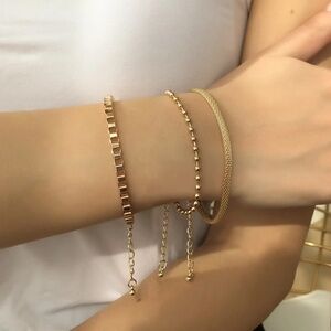 14KT Gold Plated 3 Pcs. Bracelet Set